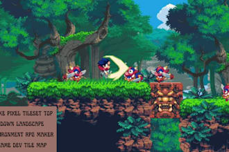 make pixel tileset top down landscape environment rpg maker game dev tile map