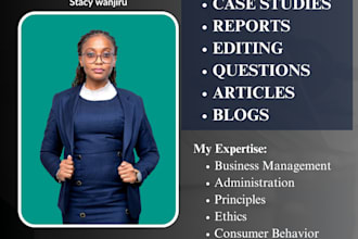 write business management, administration, principles, ethics, consumer behavior