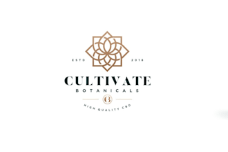 design modern geometric cultivate botanical logo