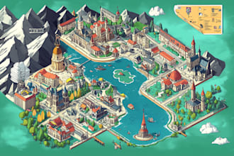 draw a unique vector or isometric map