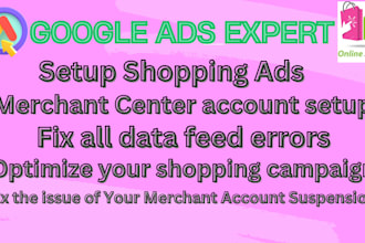 provide complete google shopping and merchant center solution