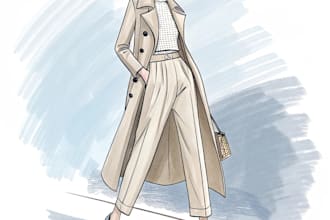 draw an fashion illustration, editorial, sketch