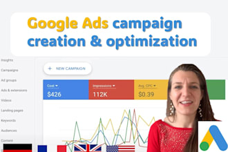 create and or optimize your google ads campaigns and be your advisor