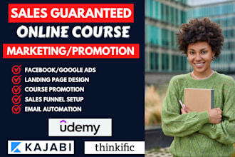 do online course marketing udemy course promotion thinkific podia kajabi course