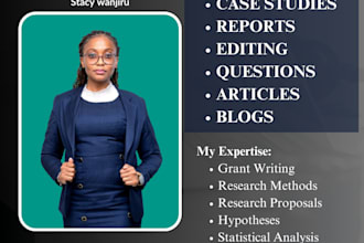 write on grants, research methods, hypotheses, proposals, n statistical analysis