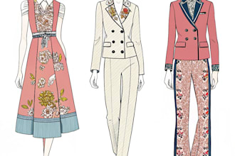 draw a fashion or editorial illustration