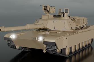 model 3d custom military vehicle for game, armored tank,military gun carrier car