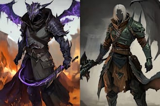 draw splash art and fantasy concept art dnd illustrations