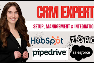 do workflows, CRM setup with hubspot, salesforce, pipedrive, bitrix24, zoho CRM