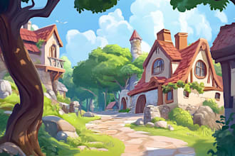 design environment concept art for cartoons and games