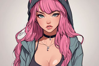 draw awesome anime character for art, manga illustration