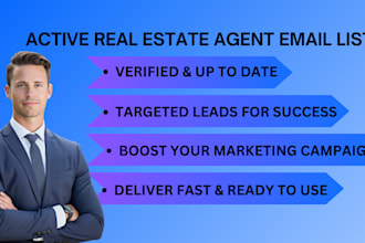 provide active real estate agents email list