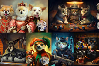 do a custom pet portrait, dog portrait, cat portrait