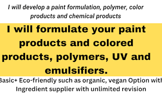 develop a paint formulation, polymer, color products and chemical products