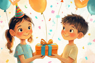 draw custom watercolor illustrations and children book illustrations for KDP