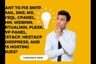 setup and fix cpanel, virtualmin, dns, email, plesk, smtp, mx issues