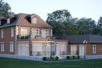 renew 3d house exterior mockup design, apartment,3d villa elevation 8k rendering