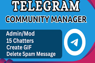 be telegram community manager or admin with 10 chatters in crypto project nft