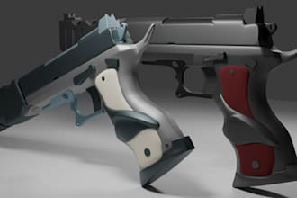do a scifi gun in 3d for unreal engine or unity or godot