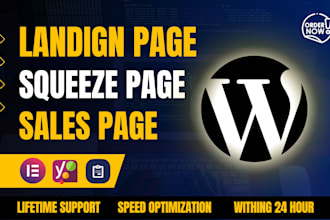 design wordpress landing page, squeeze page or sales page