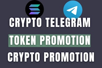 promote crypto telegram, token solana, ico, nft to hit 100k crypto investors