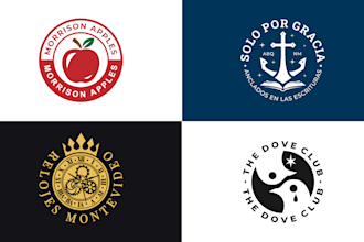 design an unique round stamp, badge style logo