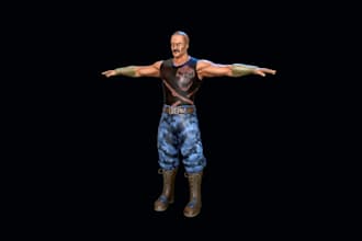 remodel 3d realistic character,4k texture, uv, retopology, glb, mmdb, ik fk rig