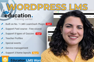 develop wordpress lms online course elearning website using learndash