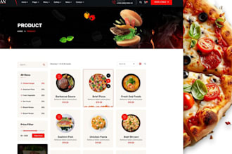 design pizza, food restaurant website on wordpress, shopify, wix, squarespace