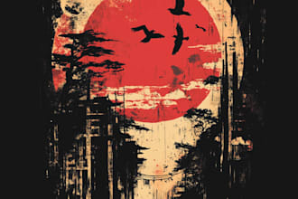 create design japanese anime manga art for tshirt design