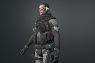 optimize 3d character, assets, retopology, pbr texture, ue5 control rig, animate