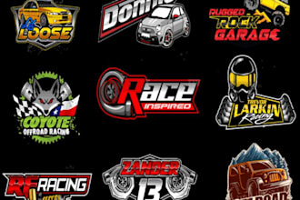 do engineering automotive racing number and garage logo