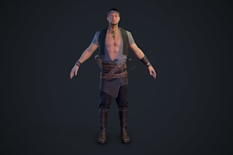 ue5 3d realistic character, retopology, pbr texture, uv map, ik fk control rig