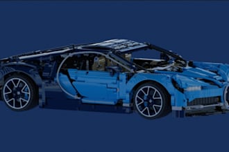 deliver detailed 3d lego car, 3d vehicle ,bike ,body kit, moc design, lego house