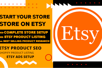 setup etsy shop, with digital product listing