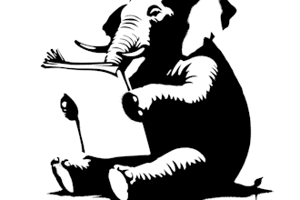 create lineart stencil banksy style