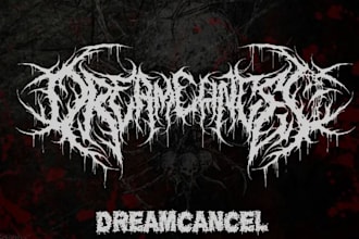 design a slamming death metal logo font with chrome