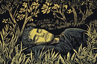 engraving linocut style digital drawing art