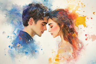 paint watercolor couple portraits