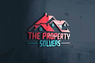 design construction, company, property, real estate and realtor logo
