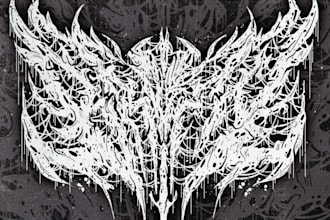 design death metal, black metal and heavy metal logo for your band