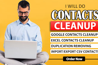 do contact cleanup into excel and remove contact duplication
