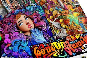 draw doodle art illustration designs on any topic