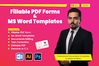 design professional ms word templates and fillable PDF forms
