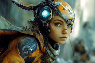 create fantasy, sci fi, character with hyperrealistic style