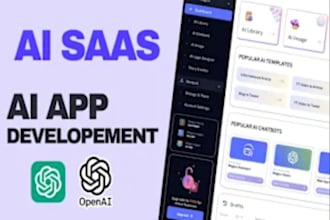 develop saas app,web app,full stack llm ai software development, web development