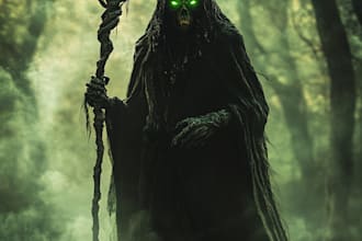 draw fantasy horror art illustration or dark creepy