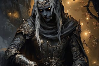 draw a awesome fantasy style horror character illustration