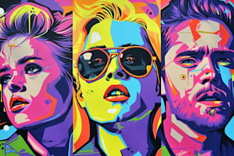 draw a beautiful wpap pop art portrait art for you