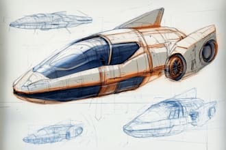 cerate concept art spaceship or vehicle design